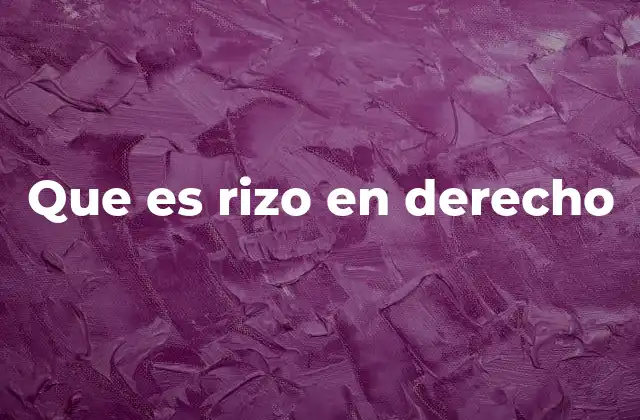 Que es Rizo en Derecho