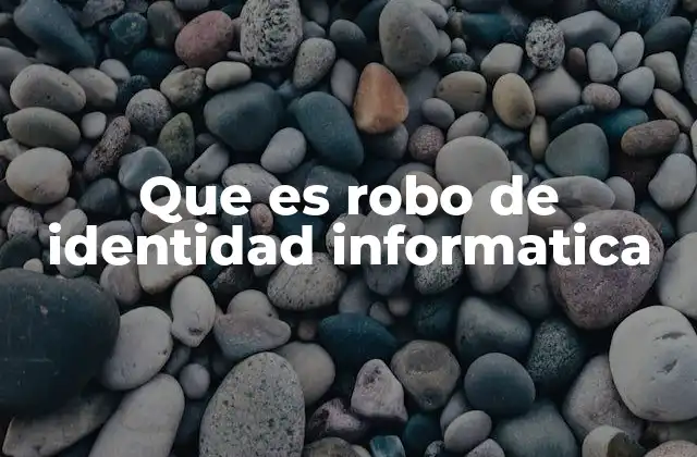 Que es Robo de Identidad Informatica