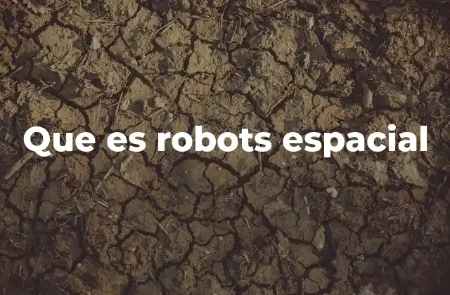 Que es Robots Espacial