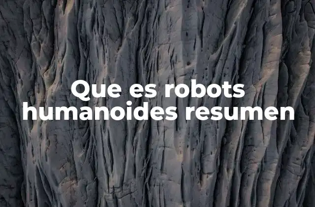 Que es Robots Humanoides Resumen