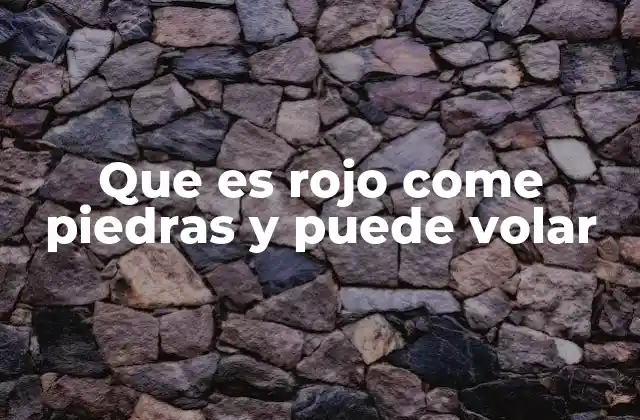 Que es Rojo Come Piedras y Puede Volar