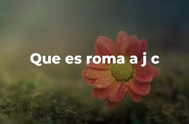 Que es Roma a J C