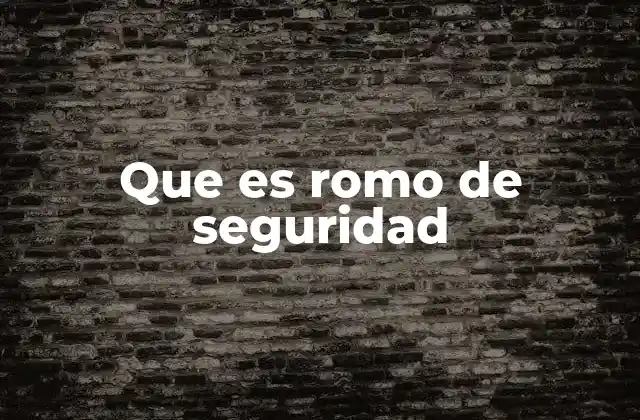 Que es Romo de Seguridad