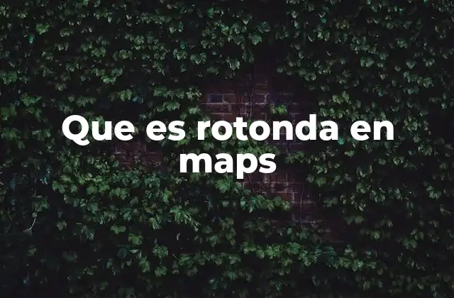 Que es Rotonda en Maps