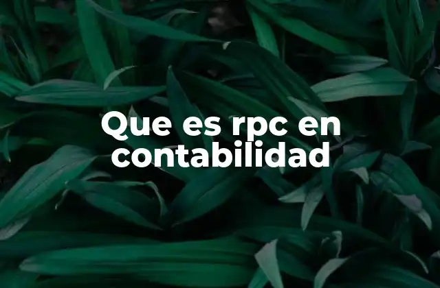 Que es Rpc en Contabilidad