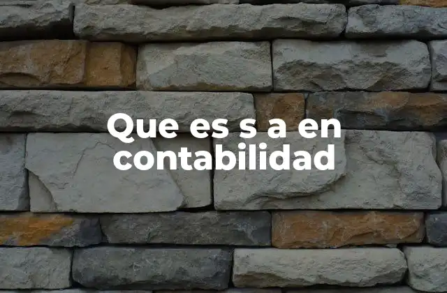 Que es S a en Contabilidad