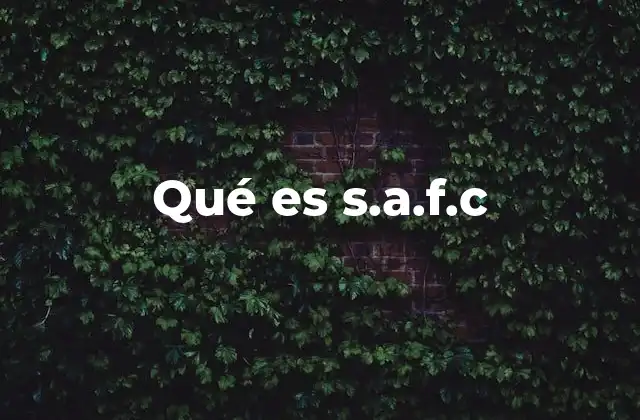 Qué es S.a.f.c