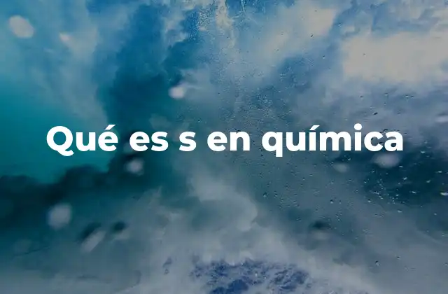 La letra s en ecuaciones químicas
