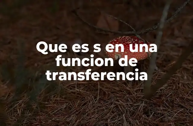 Que es S en una Funcion de Transferencia