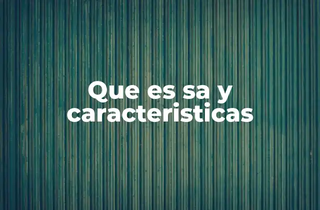 Que es Sa y Caracteristicas