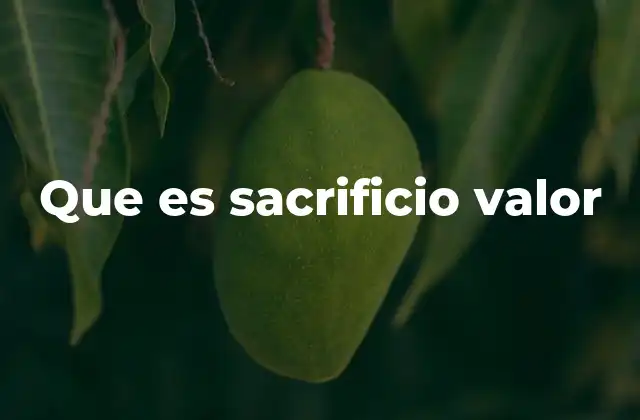 Que es Sacrificio Valor