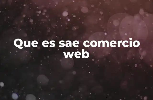 Que es Sae Comercio Web