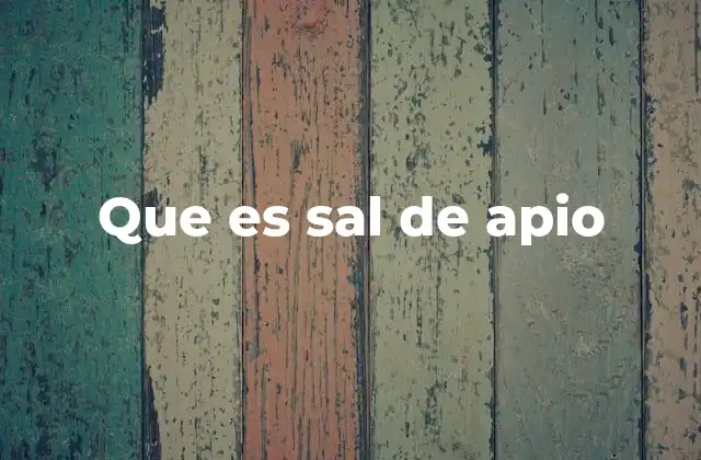 Que es Sal de Apio