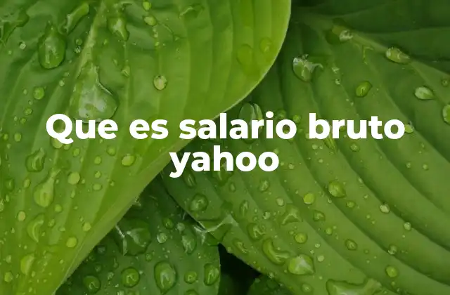 El salario bruto en Yahoo y su importancia para los empleados