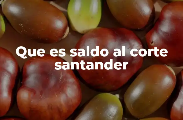 Que es Saldo Al Corte Santander