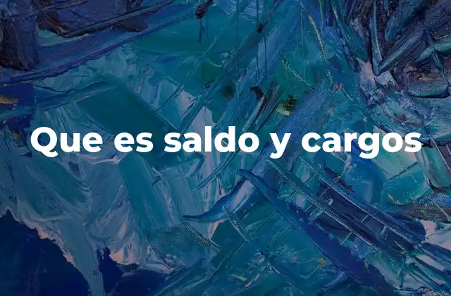 Que es Saldo y Cargos