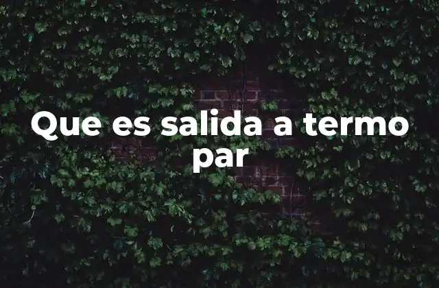 Que es Salida a Termo Par
