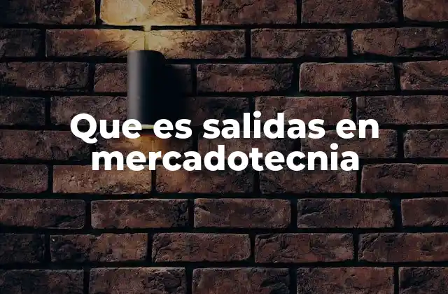 Que es Salidas en Mercadotecnia