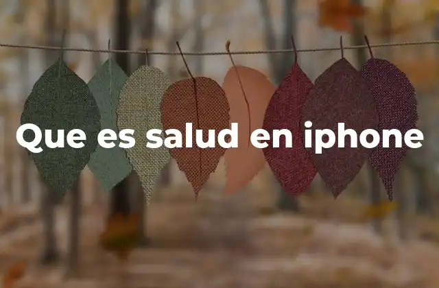 Que es Salud en Iphone