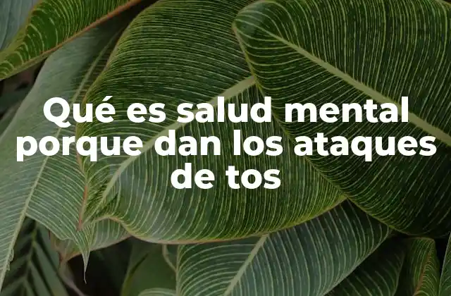 Qué es Salud Mental Porque Dan los Ataques de Tos