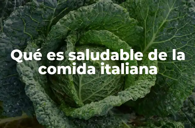 Qué es Saludable de la Comida Italiana