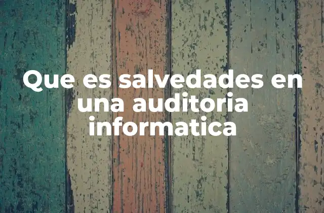 Que es Salvedades en una Auditoria Informatica