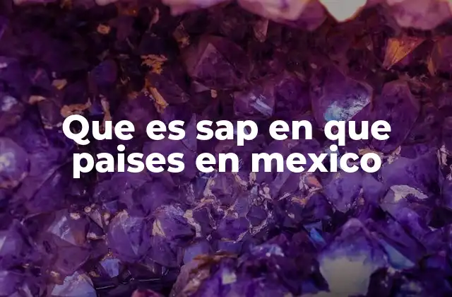 Que es Sap en que Paises en Mexico