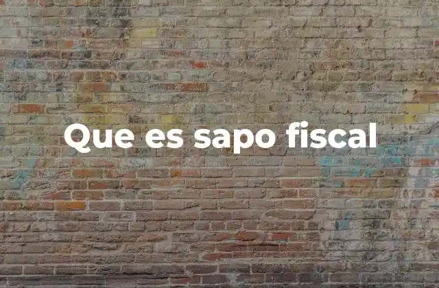 Que es Sapo Fiscal