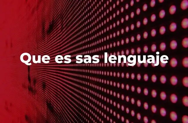 Que es Sas Lenguaje
