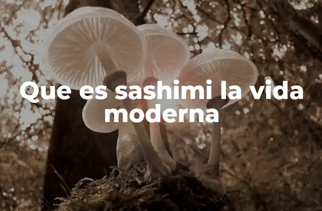 Que es Sashimi la Vida Moderna