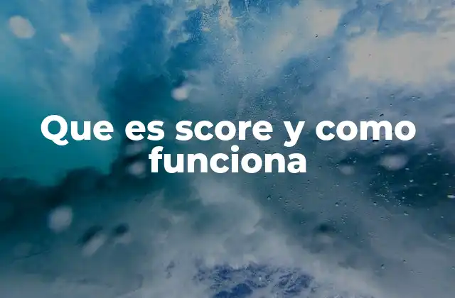 Que es Score y como Funciona
