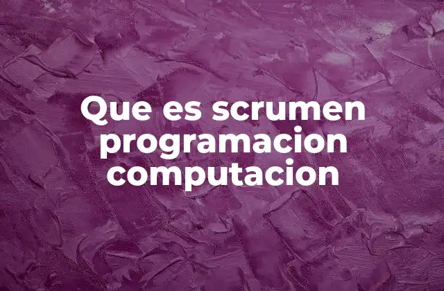 Que es Scrumen Programacion Computacion