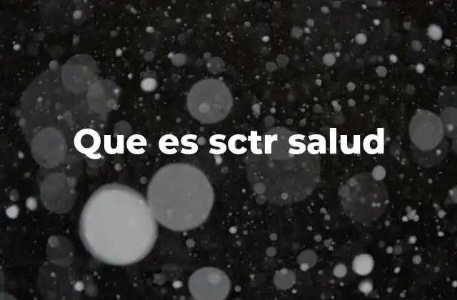 Que es Sctr Salud