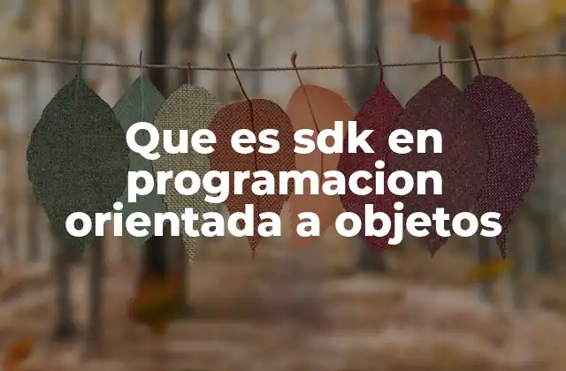 Que es Sdk en Programacion Orientada a Objetos