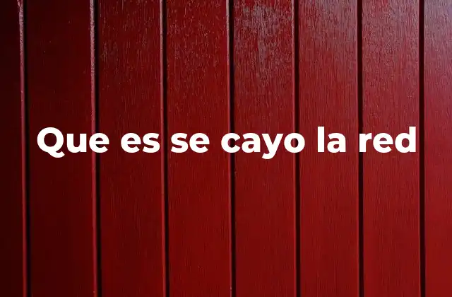 Que es Se Cayo la Red