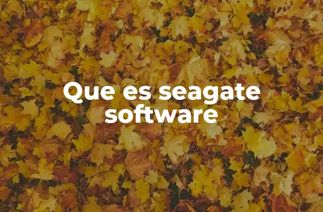 Que es Seagate Software