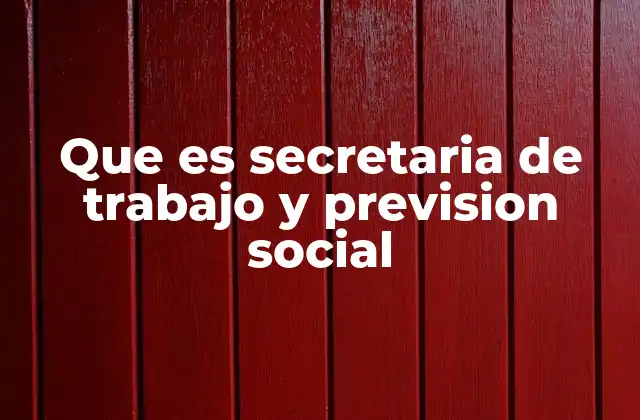 Que es Secretaria de Trabajo y Prevision Social