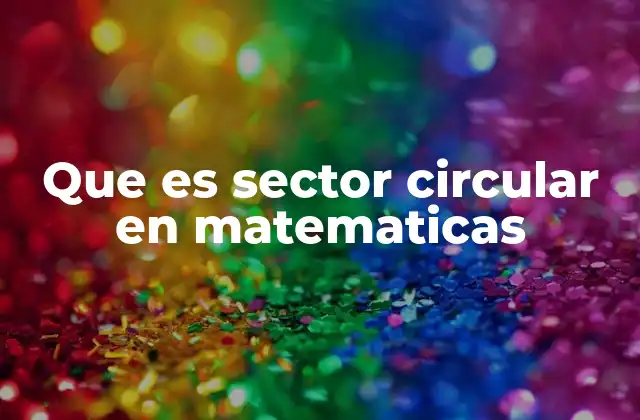 Que es Sector Circular en Matematicas