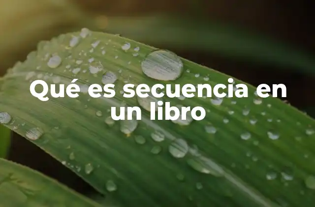 Qué es Secuencia en un Libro