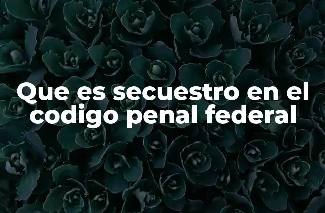 Que es Secuestro en el Codigo Penal Federal