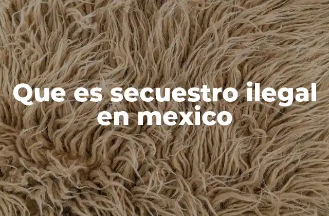 Que es Secuestro Ilegal en Mexico