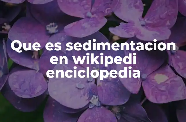 Que es Sedimentacion en Wikipedi Enciclopedia