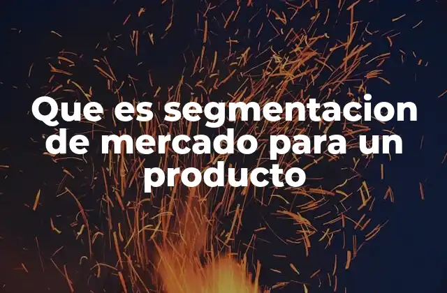 Que es Segmentacion de Mercado para un Producto