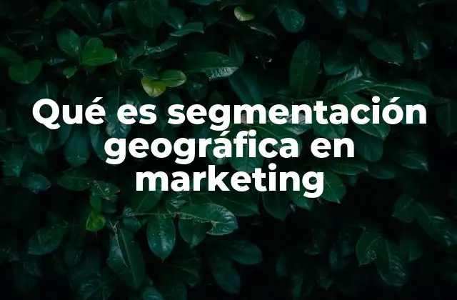 Qué es Segmentación Geográfica en Marketing