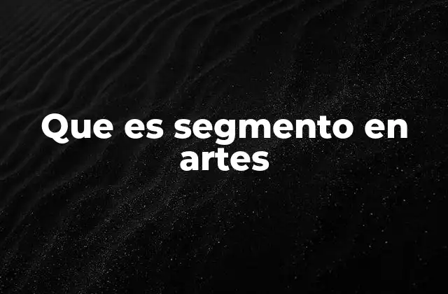 Que es Segmento en Artes