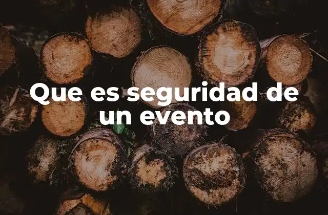 Que es Seguridad de un Evento
