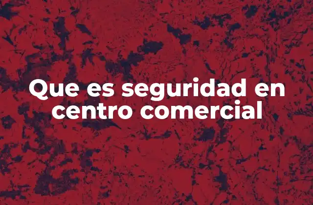 Que es Seguridad en Centro Comercial