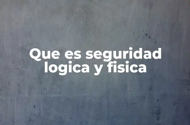 Que es Seguridad Logica y Fisica