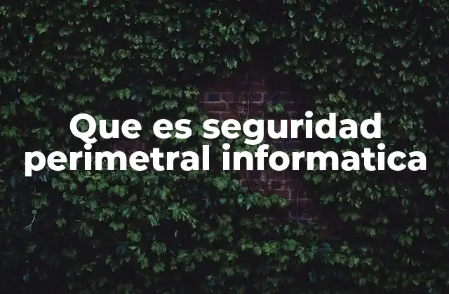 Que es Seguridad Perimetral Informatica