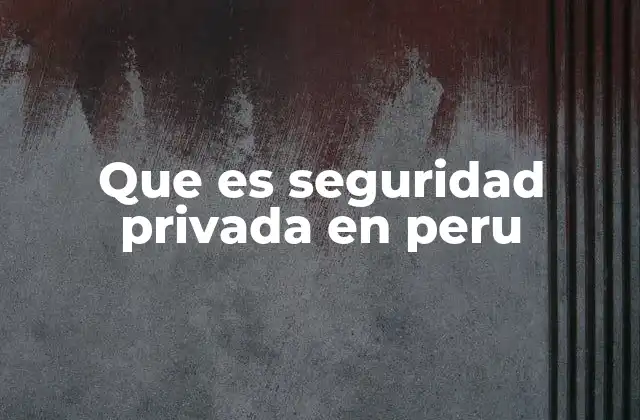 Que es Seguridad Privada en Peru